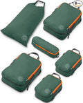 Compression Packing Cubes for Travel, 6-Piece Lightweight Packing Cubes Set for Carry-On Luggage & Backpacks – TRIPPED Travel Gear (Green and Orange)