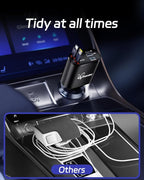 DreamBee Retractable Car Charger,66W 4 in 1 Super Fast Charge Car Phone Charger,Retractable Cables (31.5 inch) and 2 USB Ports Car Charger Adapter for iPhone 17/16/15/14/13/12 Pro Max XR,iPad,Samsung