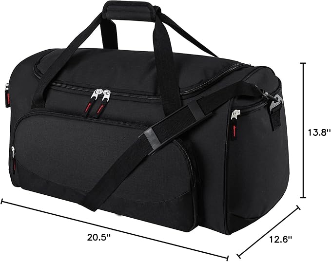 Uarition Gym Bag for Men - 55L Black Durable Large Duffle Bag for Travel, Workout, Fitness & Sport