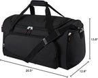 Uarition Gym Bag for Men - 55L Black Durable Large Duffle Bag for Travel, Workout, Fitness & Sport