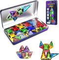 Desire Deluxe Micro Magnetic Tiles Building Blocks Toy - STEM Educational Travel Size Magnetic Blocks for Kids, Learning Sensory Montessori Toddler Magnetic Toys for Boys&Girls 3+ YO (28PCS, Glitter)