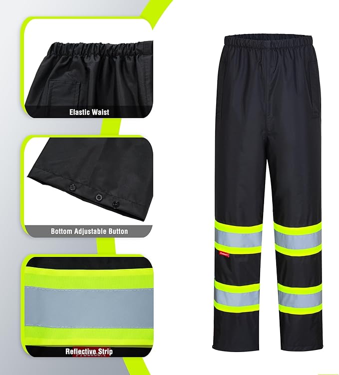ProtectX High Visibility Waterproof Rain Gear for Men and Women, Hi Vis Reflective Safety Rain Jacket and Pant Suits Workwear