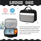 Backpack Set for Girls Boy Kids Backpack with Lunch Box for Elementary Primary Kindergarten School Bag (Black Grey Set, Large)