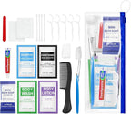 5 Set Personal Hygiene Kit Bulk,12-IN-1 Individually Wrapped Blue Basic Toiletry Supplies Disposable Travel Toothbrushes and Hotel Vanity Set for Homeless,Guests,Charity