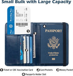 Coowayze Passport Holder for Men Women RFID Blocking US Passport Cover Case, Waterproof Leather Passport Book Protector with Vaccine Card Slot Travel Document Organizer