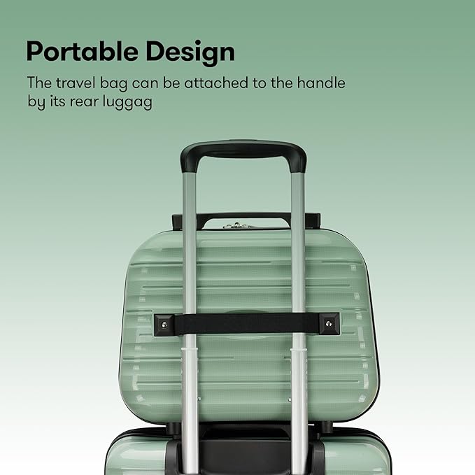 GinzaTravel 4 Piece Hard Shell Luggage Sets with Spinner Wheels PP Hardside Large Suitcase with Wheels TSA Lock,20 inch 24 inch 28 inch,Green