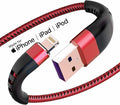 Essri for iPhone Charger Cord 6FT 2Pack, USB to Lightning Cable 6 Feet, Nylon Braided Long Charging Cable 6 Foot Compatible with iPhone 14/13/12/11/X/XS/XR/14/Pad Mini Air - Red