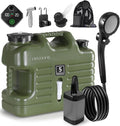Digury Portable Camping Shower with 5 Gallon Water Jug, 6000mAh Rechargeable Outdoor Camping Shower Kit, IPX7 Waterproof Pump BPA Free Water Containers Camp Essentials