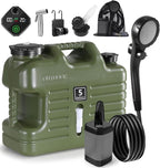 Digury Portable Camping Shower with 5 Gallon Water Jug, 6000mAh Rechargeable Outdoor Camping Shower Kit, IPX7 Waterproof Pump BPA Free Water Containers Camp Essentials