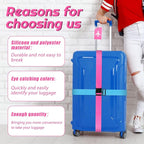 Weewooday 8 Pcs Luggage Straps Suitcase Tags Set for TSA Approved, 4 Travel Adjustable Suitcase Belt, 4 Silicone Luggage Tags with Name ID Card Travel Accessories(Pink, Light Blue,Airplane)