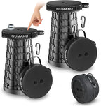 NUMANU 2PK 2026 Upgraded Padded Collapsible Stool, Max 620lb 18" Adjustable Portable Folding Stool for Adults, Retractable Foldable Telescopic Seat Camping Chair or Footrest