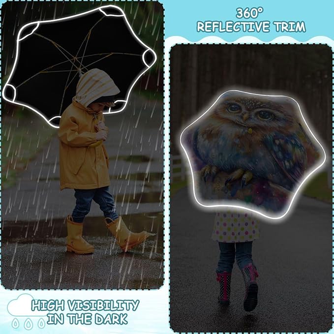 ALAZA Kids Umbrella Stick Umbrellas Cute Umbrella for Boys Girls Toddler UV/Sun Rain Windproof