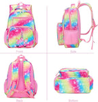 RHCPFOVR Kids Backpack for Girls - Girls Backpack 3-8 Ages Unicorn for Kids 15 Inch School Bookbag for Kindergarten Elementary School Bookbag for Girl 1st 2nd Grade