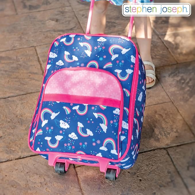 Stephen Joseph, Kids Roling Carry-On Luggage, 12.5"L x 6.5"W x 18"H, Turquoise Floral