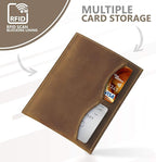 WANDERINGS Leather Passport Holder – Travel - Handmade Genuine Leather Wallet with Passport Pocket and Card Slots - RFID Blocking for Security Against Data Theft