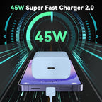 45W Super Fast Charger USB Type C Charger Cord 6.6FT with Android Phone Charger Fast Charging Block for Samsung Galaxy S26/S26 Ultra/S26+/S25/S25 Ultra/S25+/S24/S23/S22/S20/S21/Note 20/Note 10, Blue