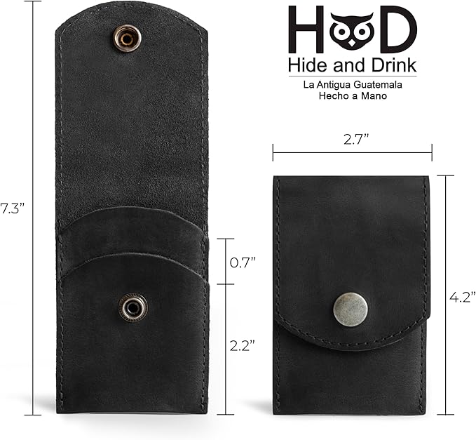 Hide & Drink, Double Nail Clipper Case, Beauty & Personal Care, Commuter and Nomad, Grooming Case, Home & Travel Essentials, Manicure Kit Storage, Full Grain Leather, Handmade (Charcoal Black)
