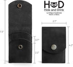 Hide & Drink, Double Nail Clipper Case, Beauty & Personal Care, Commuter and Nomad, Grooming Case, Home & Travel Essentials, Manicure Kit Storage, Full Grain Leather, Handmade (Charcoal Black)