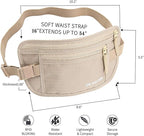 ZM-YOUTOO Money Belt for Travel - Hidden Travel Pouch Protect Your Credit and Money With RFID Blocking Passport Holder Waist Wallet (Khaki)