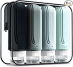 Mrsdry Travel Bottles for Toiletries, Large 6oz Oversize Containers, BPA Free Leak Proof Tubs Refillable Liquid Traveler Accessories with Toiletry Bag for Cometic Shampoo and Lotion Soap (4 Pack)