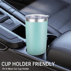 20 oz Tumblers Bulk Stainless Steel Tumbler with Lid Double Wall Vacuum Insulated Coffee Mug 20oz Powder Coated Cup for Hot and Cold Drinks, Turquoise, 6 pack