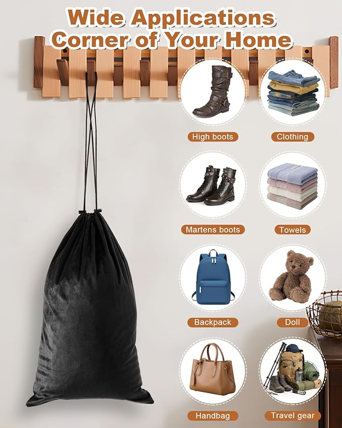 4 Pcs Shoe Bags for Travel, 21.2"x13.3" Large Boot Bags for Cowboy Boots, Washable Velvet Dust Bag with Drawstring for Dress Shoes, Handbags and Clothing, Suitable for Travel and Home Storage