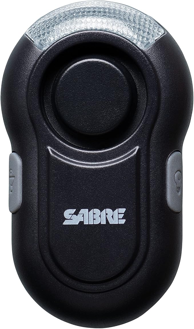 Sabre 2-in-1 Clip-On Personal Alarm with LED Safety Light, 120dB Alarm, Audible Up to 1,300-Feet (395-Meters