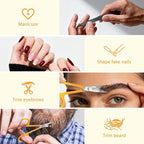 MORGLES Tweezers Set, Professional Nail Clippers and Tweezer Kit for Women and Men with Leather Travel Case, 9 Pack