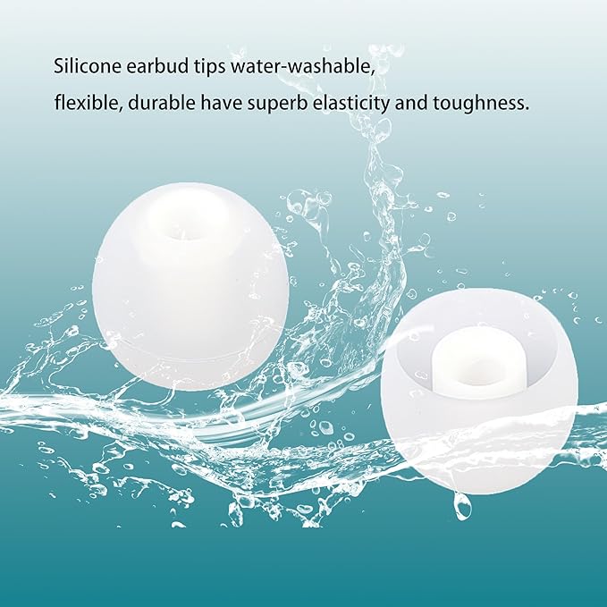 Earbud Replacement Tips Silicone Earbud Tips Ear Bud Covers Fit Most in-Ear Earbuds(Inner Hole 3.8mm -5.1mm) Headphone Ear Tips 18 Pairs S M L