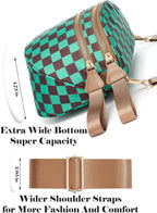 Black and White Checkered Crossbody Bag Bum Bag for Women,Spacious Checkered Purse Fanny Packs Belt Bag
