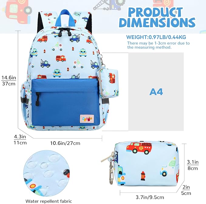 mygreen Toddler Backpack, Kids Backpack for Boys and Girls with Chest Strap | with Chest Strap