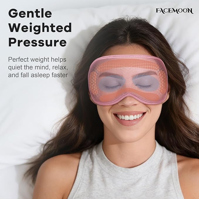 Weighted Eye Mask for Sleeping 2 Pack: Gentle Pressure Blackout Sleep Mask with 3D Contoured Cups, Zero Eye Pressure Sleep Mask for Lash Extensions, Memory Foam Travel Mask, Pink Purple