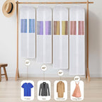 Univivi Premium Cotton Garment Bags for Hanging Clothes, 32 Inch Washable Suit Storage Bags for Closet Storage with Extra Large 10" Gusset & Clear Window - Perfect for Shirts, Short Skirt - 2 Pack