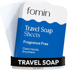 FOMIN - Antibacterial Paper Soap Sheets for Traveling - 100 Unscented Portable Hand Soap Sheets for Travel in Tin - Dissolvable Mini Portable Travel Soap Sheet for Hand Washing, Camping and Hiking