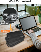MATEIN Charging Cord Organizer Case 2 Pack, Water Resistant Electronics Bag for Tech Accessories, Portable Flat Cable Organizer Travel for Adapter, Slim Mouse & USB Flash Drive, Tech Gifts