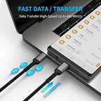 1.5ft USB C Charging Cable, 2 Pack Braided USB C to USB C Cable 60W/3A CarPlay USBC Cord Compatible with iPhone 15 Samsung Galaxy S23 Ultra Google Pixel, Short USB C to C Cable for Car