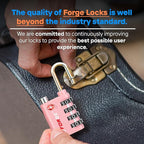 Forge Dual-Opening: Key or Combination Lock, TSA Approved Lock for Luggage, Pelican case, Travel, Gym, School, Luggage Combination Lock, Travel Bag Lock (Pink 2 Pk)