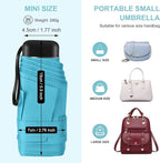Compact Travel Umbrella with Case - Mini Umbrella for Purse, Small Lightweight &Tiny Design Perfect for Parasol Outdoor Sun&Rain Umbrellas