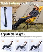 iClimb Ultralight Compact Camping Folding Beach Chair with Anti-Sinking Large Feet (Yellow - Triangular Frame High Back)