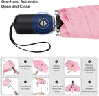 Compact Travel Umbrella for Purse - Flat Handle, Waterproof for Light Rain