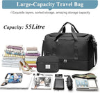 Extra Large Travel Duffle Bag,Carry on Overnight Weekend Bag with Shoes Compartment,Weekender Bags for Women for Travel Business Trips Sport Hospital