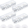 Tatuo 4 Pcs Cable Organizer Box with Wire Ties, Plastic Cord Storage Box with Lid, Electronics Organizer for Home Office Desk Organizers and Accessories (Clear)