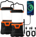 LED Camping Lantern Rechargeable,1000LM, Portable with 5 Ligth Modes, IP44 Waterproof 4400mAh Tent Flashlight Lanterns for Power Outages, Hiking, Hurricane,Campsites, Emergencies (2-Pack)