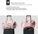 ESVAN Travel Tote Duffel Gym Bag,Weekender Overnight Carry-on Tote Crossbody Bag with Wet Pocket and Trolley Sleeve Upgraded