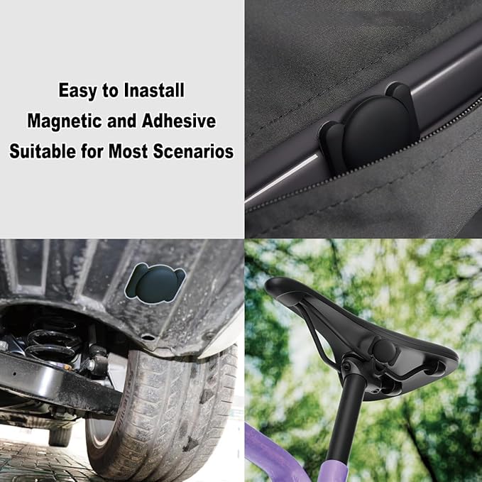 Car GPS Tracker for Vehicles, GPS Tracker Work with Find My (iOS Only), Car Vehicle Tracking Anti-Lost Locator with App for Cars, Pets (Black)
