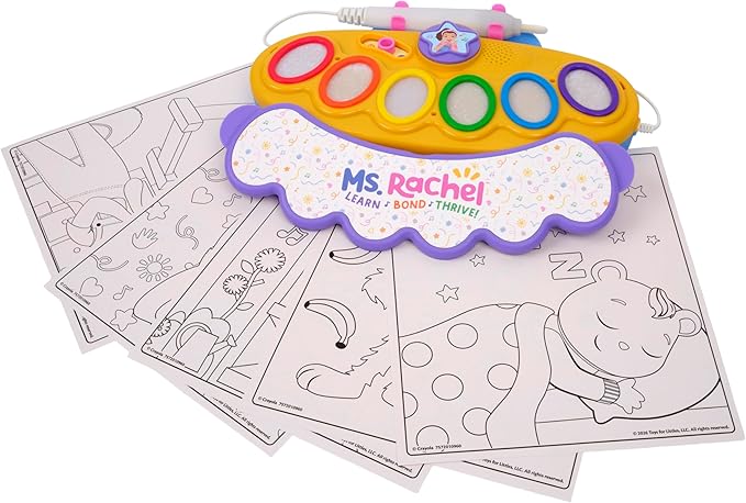 Crayola Color Wonder Magic Light Brush Featuring Ms. Rachel, MessFree Coloring Set with Songs, Paint Set for Toddlers, Art Gift for Kids, Ages 3 & Up