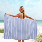 YSYJ 18 Pack Turkish Beach Towel 36 x 71 Inches Beach Towels Soft Lightweight Extra Large Pool Towels Quick Dry Sand Free Turkish Bath Towels Navy