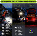 2 Pack LED Camping Lantern, 1500 Lumens Camping Lantern Rechargeable with Solar Panel Charging, Waterproof, 8 Light Modes, 7500mAh Power Bank, Camping Flashlight for Hurricane Emergency, Outdoor