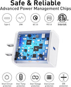 USB C Charger Block 20W, Ocupwei PD 3.0 Fast Charging Wall Charger USBC Power Adapter Type C Brick Cube for iPhone 17/Pro/Pro Max/17 Air/ 16/16 Pro/16 Pro Max/15/Plus/Pro/Pro Max [2 Pack]