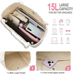 Long Keeper Corduroy Tote Bag for Women Girl Cute Large Tote Purse Reusable Canvas Shoulder Bag Handbag for Work Travel Gym